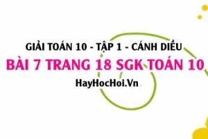 Giải bài 7 trang 18 Toán 10 tập 1 SGK Cánh Diều